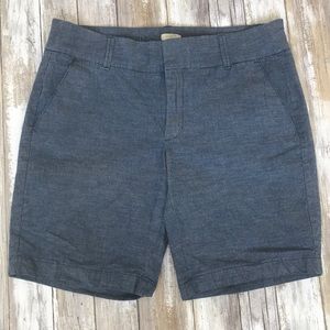 J.Crew blue chambray Frankie Bermuda shorts